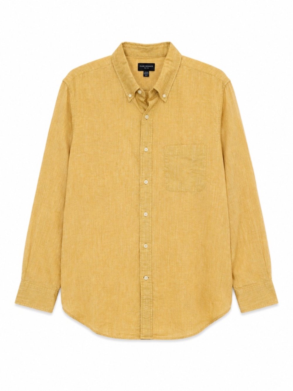 NWT Club Monaco Slim Fit Yellow Textured Button Down Shirt Size Large